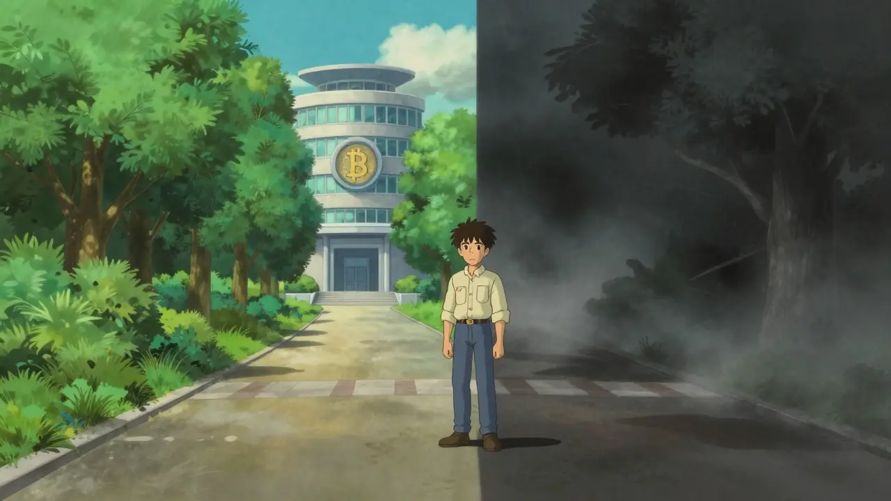 Anime art: Investor choosing between safe and risky paths