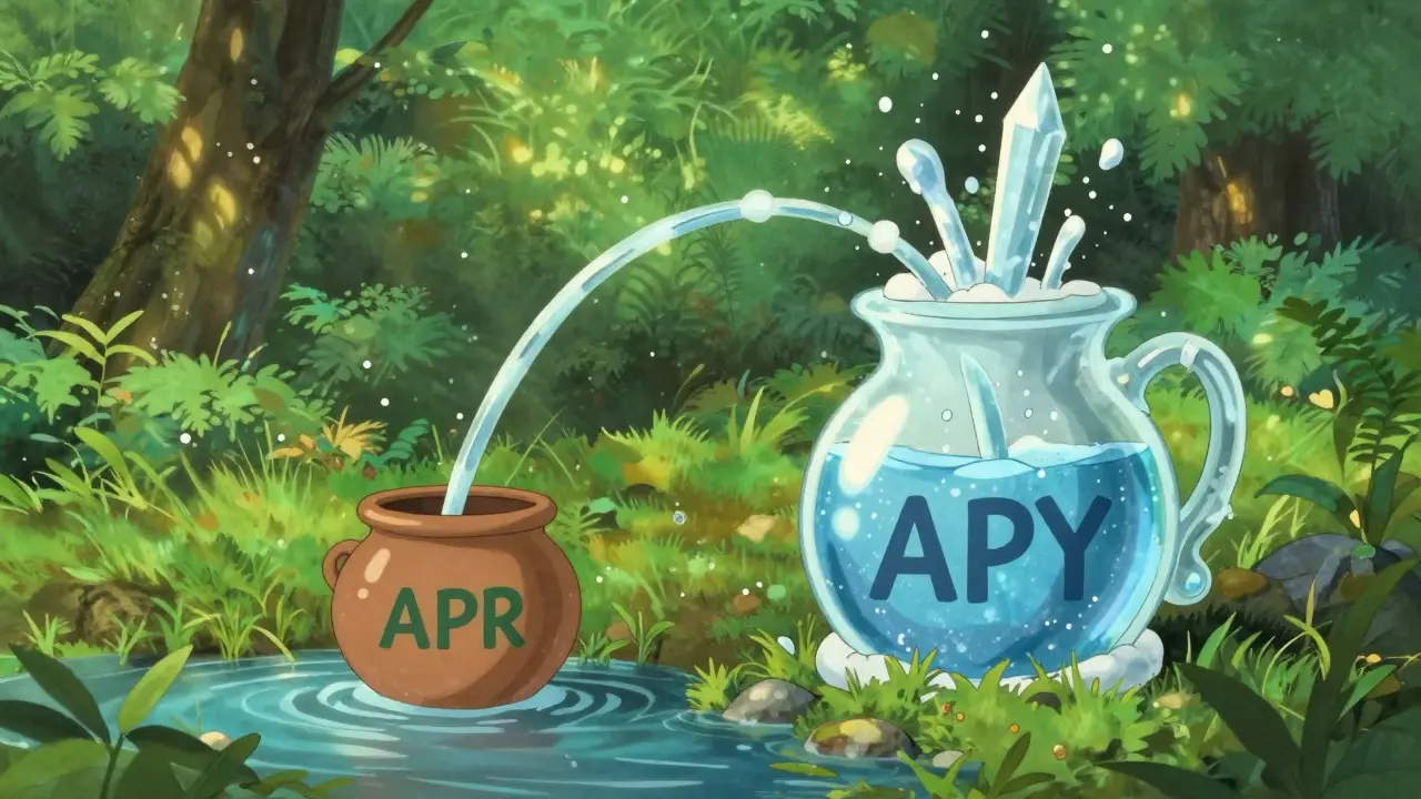 Whimsical Ghibli scene comparing slow vs fast growing water pots