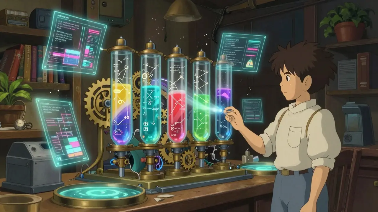 A magical machine mixing liquid assets to determine prices