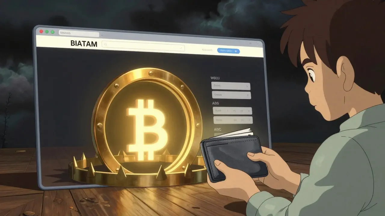 Anime-style scene showing a user avoiding a shiny, deceptive crypto scam trap